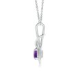 thumbnail image 2 of Angara Collier en Améthyste Naturelle - Pendentif Solitaire en Améthyste Ronde Nœud Infini en Platine pour Femmes, 2 of 8