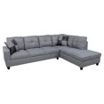 thumbnail image 2 of Star Home Living Corp Simon Tissu de Lin Face Droite Sectionnelle en Gris, 2 of 9