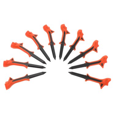 HONITANO 10Pcs Lightweight Orange Plastic Golf Tees for Beginners Indoor Outdoor Practice with Sturdy Flexible Design