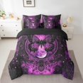 thumbnail image 2 of Erosebridal Ensemble de Literie Gothique Papillon Format Grand, Ensemble de Lit Mandala Bohème, Noir Rose, Réversible 7 Pcs, 2 of 5