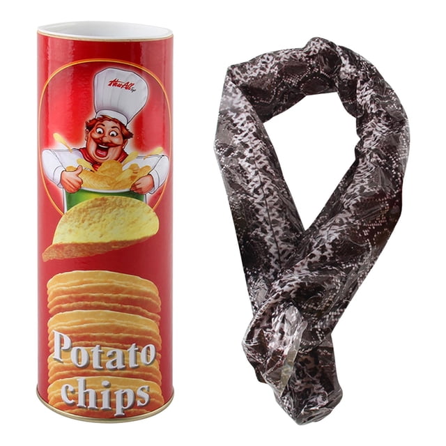 EGNMCR Potato Chips Snake Prank Potato Chip Snake Can Snake In A Potato Chip Can Prank Potato Chip Cans Scary Trick Jump Spring Snake Toy Novelty Funny prop