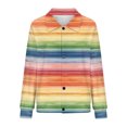 thumbnail image 5 of Mceream Women's Ribbed Knit Shacket Button Down Striped Jackets Long Sleeve Sweater Shirts Fall Winter Trendy Cardigans Plus Size Winter Warm Outwear Chaqueta De Invierno Para Mujer Multicolor XXL, 5 of 5