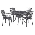 thumbnail image 1 of Homestyles Grenada Aluminum 5 Piece Outdoor Dining Set in Charcoal, 1 of 9