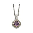 thumbnail image 1 of Collier Pendentif en Améthyste Naturelle de 8 mm en Argent Sterling avec Chaîne, 1 of 4