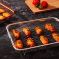 thumbnail image 3 of Panier pour Friteuse à Air Chaud pour Four, Panier de Gril en Acier Inoxydable, Panier en Maille Antiadhésive, Plateau pour Friteuse à Air Grille en Fil Panier de Rôtissage, 3 of 7