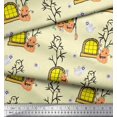 thumbnail image 3 of Soimoi Crepe Silk Fabric Woodgrain Texture & Cartoon Machine Hardware Print Sewing Fabric Yard 42 Inch Wide, 3 of 3