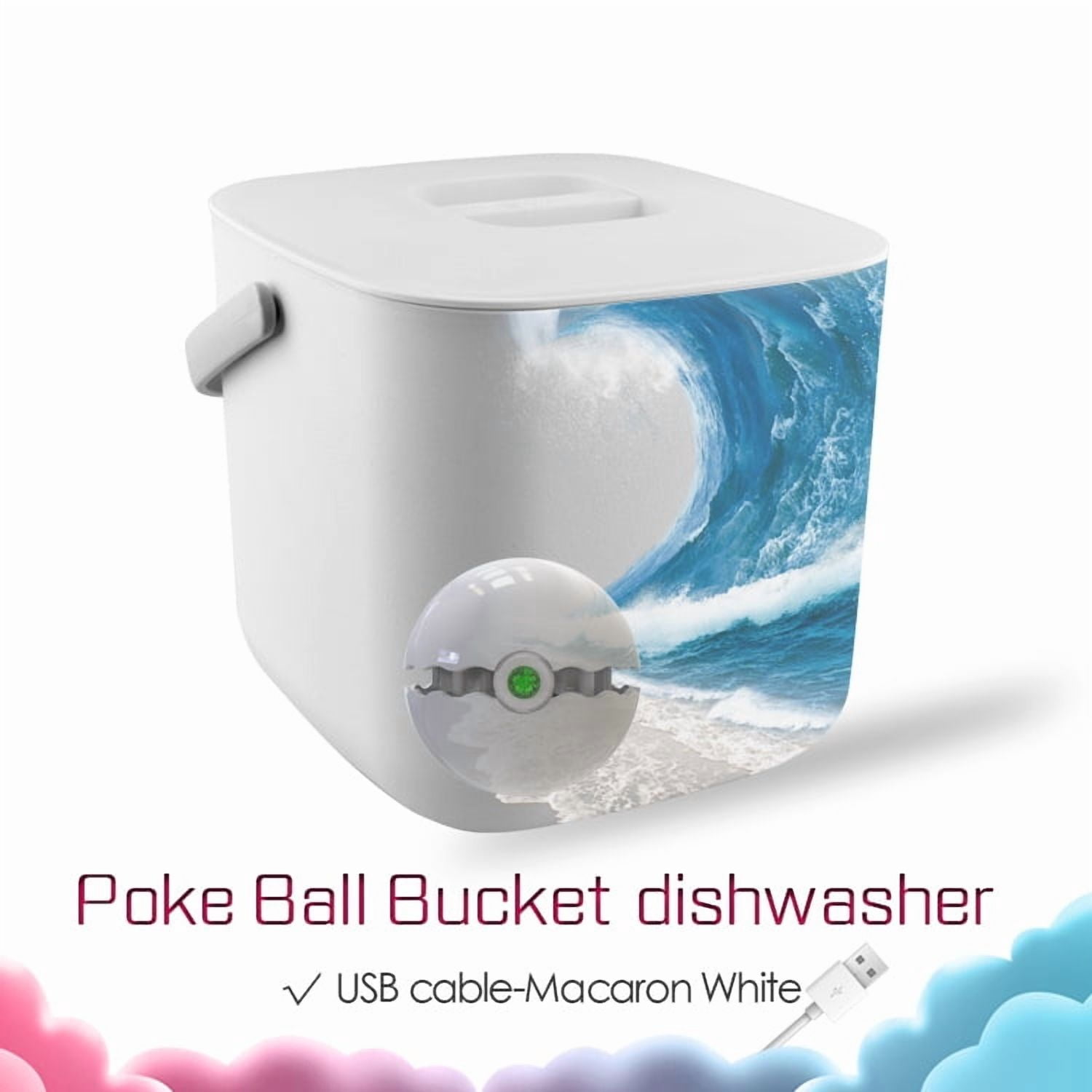 Portable Ultrasonic Dishwasher, Mini Countertop Dishwashing Machine for Sinks, A Compact and Water-Saving Solution for Apartments, RVs, and Camping