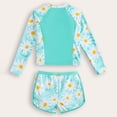 thumbnail image 3 of DuoJiaJ Girls Swimwear Long Sleeve Rash Guard Bikini Set UPF 50+ Sun Two Piece Bathing Suit For Beach Pool Summer Size 9-10 Years, 3 of 5