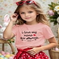 thumbnail image 2 of T-shirts Garçons Filles Printemps Été Manches Courtes Imprimé Lettre Col Rond T-Shirt Haut Rose 6-7 Ans, 2 of 4