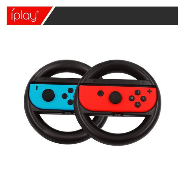 Switch/OLED Joy-Con Racing Steering Wheel - 2-Pack Ergonomic Controller Bracket Handle for Mario Kart 8 Deluxe & Racing Games, Plug-and-Play | Switch Accessories