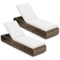 thumbnail image 1 of Costway Lot de 2 Chaises Longues d'Extérieur avec Dossier Réglable, Coussin et Rangement, 1 of 9