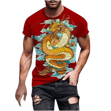 SDNall Men Print Short Sleeve Round Neck T-Shirt Casual Pullover Top T-Shirts for Men