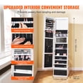 thumbnail image 4 of VEVOR Mirror Jewelry Cabinet 360° Swivel Standing Mirror with Storage White, 4 of 9