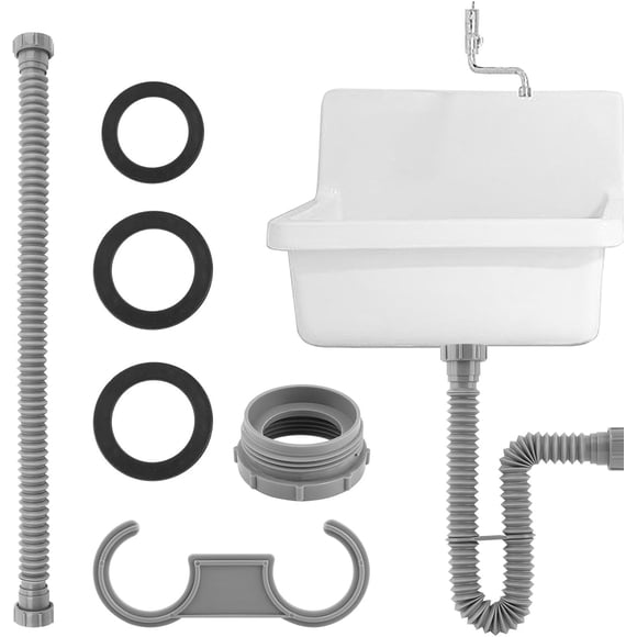 PinesC Flexible Sink Drain Pipe, 1-1/2" Expandable P Trap Sink Drain Pipe with 1-1/4" Adapter and 3 Sealing Rings, 7.5"-17.7" Adjustable P Trap for Kitchen Sink Drain, Garbage Disposal