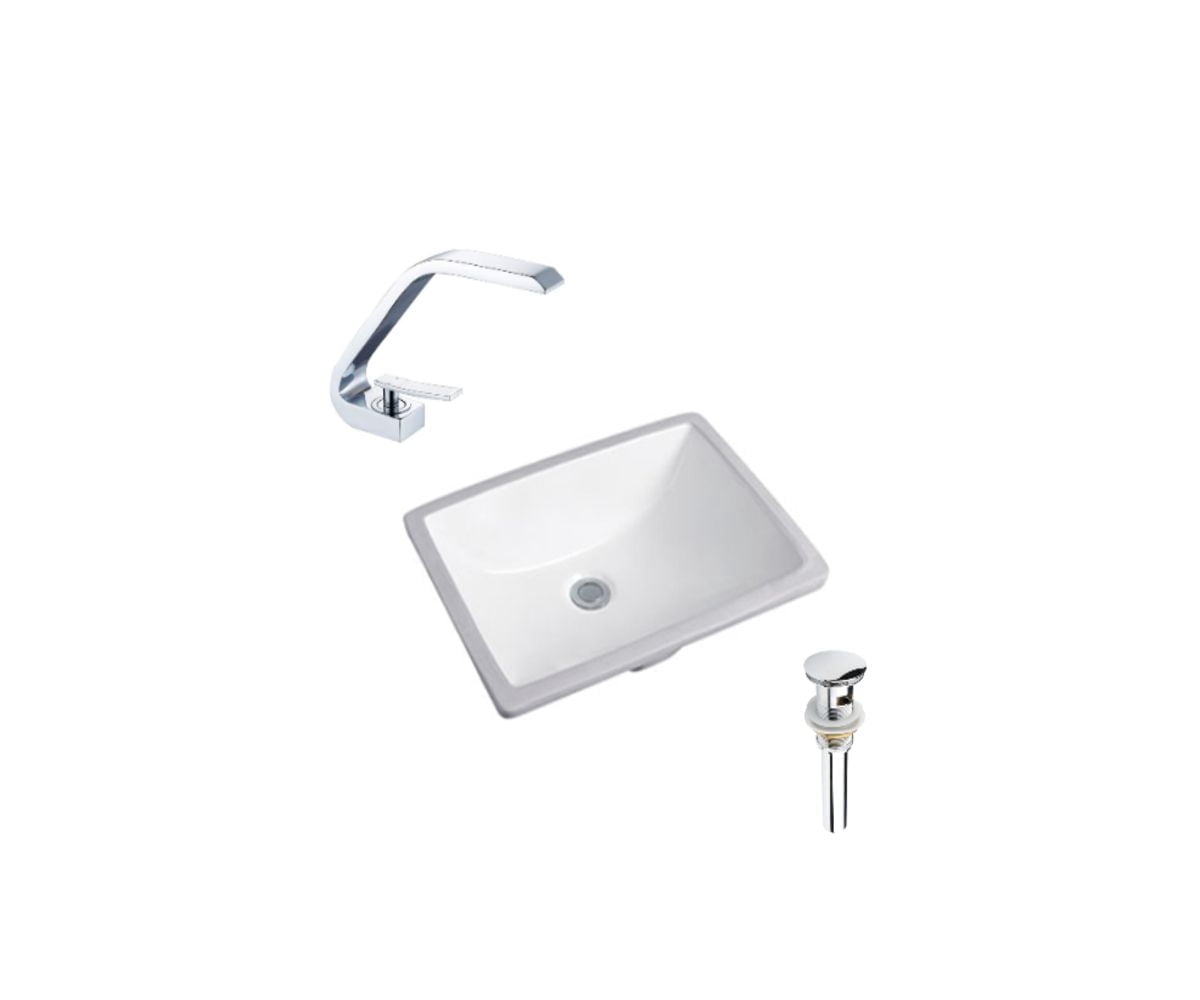 DROP Bath and Kitchen DR091108 Undermount Bathroom Sink Set
