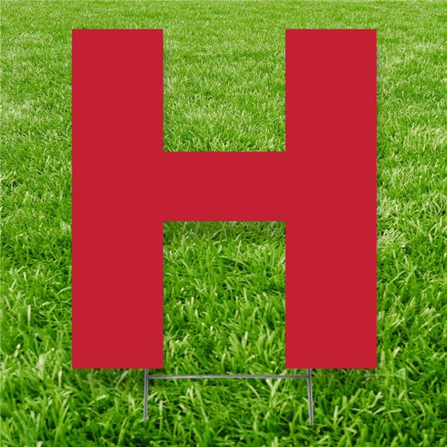 Advanced Graphics 3250 Panneau de Cour Lettre H 20 x 15 Po, Rouge