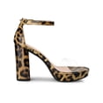 thumbnail image 3 of BLISSFUL STEP Women's Printed Clear Platform Block Heels Sandals Leopard Print 8.5, 3 of 8