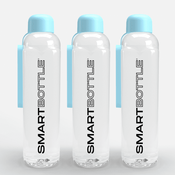 Smartbottle Tall Reusable Water Bottle, Baby Blue, 750ml / 25oz, 3-Pack