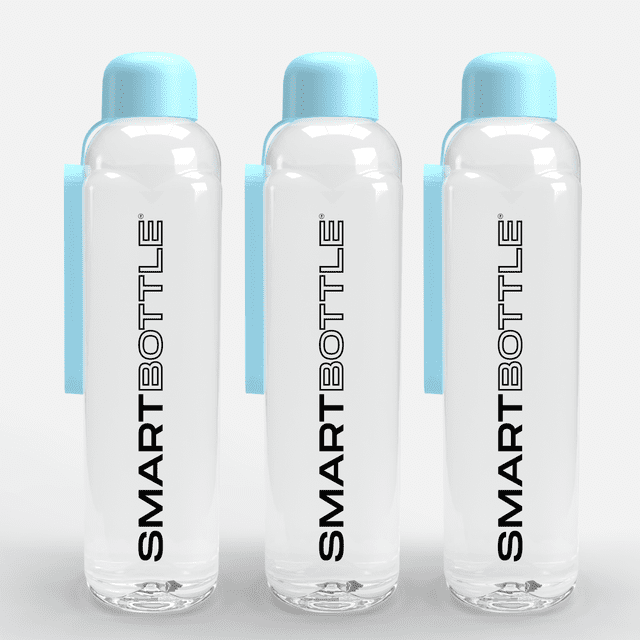 Smartbottle Tall Reusable Water Bottle, Baby Blue, 750ml / 25oz, 3-Pack