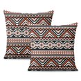 thumbnail image 1 of THrow Pillow Case Set of 2 Boho Style Ethnic Pattern Pillow Covers, Tribal Art Print Linen Throw Cushion Covers, Decorative Square Pillow Covers for Sofa and Living Room, 18x18 Inches, 1 of 7