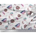 thumbnail image 2 of Soimoi Polyester Crepe Fabric Nest,Feather & Artistic Bird Printed Fabric 1 Yard 42 Inch Wide, 2 of 3