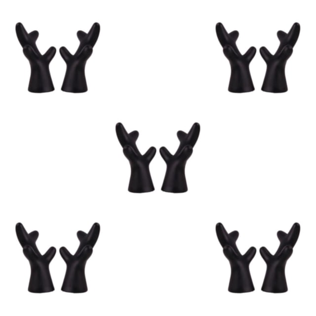 mmirethe 2pcs Easy To Install Antlers Sticker To Decorate Christmas Car Cute Waterproof black large 5Set