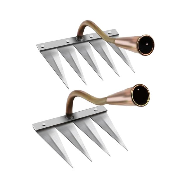 2Pcs ing Hoe Rake Harrow Garden Flower Beds Planting Seeding for Industry Tilling Vegetable Backyard Digging Chopping Brass 4 Brass 5