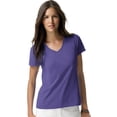 thumbnail image 1 of Hanes T-Shirt à Col en V Nano-T pour Femmes, TP, Violet, 1 of 3