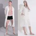 thumbnail image 2 of Women‘s Zipper Robes 3/4 Sleeve Zip Front Robe Knee Length Lightweight Housecoats with Pockets, 2 of 8