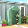 thumbnail image 2 of Outsunny Mini Greenhouse, Walk-in Greenhouse with 4 Shelves, Roll-Up Door, 2 of 10