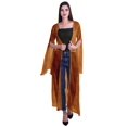 thumbnail image 1 of Moomaya Boléro en Georgette Imprimé à devant Ouvert, Manches Fendues, Couvre-Maillot de Plage pour Femmes, 1 of 5