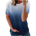 thumbnail image 1 of SMihono Hauts pour Femmes Été Décontracté Mode Confortable Col Rond Manches Courtes Imprimé Blouse T-shirt Oversize pour Femmes 2023, 1 of 5