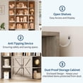 thumbnail image 4 of Royalbelle Grey 6 Tier Tall Bookshelf with Storage, Modern Farmhouse Standing, 4 of 6