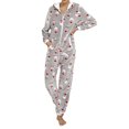 thumbnail image 1 of goowrom Pyjama de Noël pour Femmes, Combinaison à Capuche à Motif Imprimé, 1 of 9