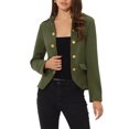 thumbnail image 1 of INSPIRE CHIC Women's Faux Suede Open Front Long Sleeve Button Decor Steampunk Jacket L Green, 1 of 6