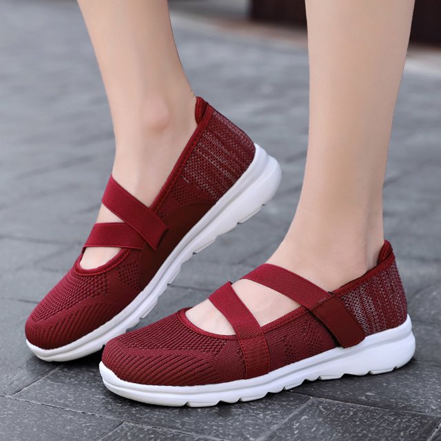 LSLJS Sport Chaussures pour Femmes Tissées en Maille Respirante Ajourée Mode Décontractée Chaussures de Course, Espadrilles pour Femmes