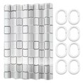 thumbnail image 2 of Shower Curtain, HEVIRGO Multipurpose Shower Curtain Liner Easy Installation Shower Curtain Set Waterproof Shower Curtains Suitable for Living Room Office Home, 2 of 7
