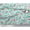 thumbnail image 3 of Soimoi Tissu Poly Georgette Feuilles & Fleurs Roses Décor Floral Tissu Imprimé au Mètre 42 Pouces de Large, 3 of 3