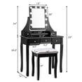 thumbnail image 2 of Patiojoy Detachable Vanity Table Set Makeup Table with Mirror &Cushioned Stool Balck, 2 of 5