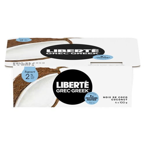 Liberte Yogourt Grec 2 % Noix de Coco, 4x100g