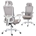 thumbnail image 1 of HOMCOM Chaise de Bureau Ergonomique, Chaise d'Ordinateur Inclinable en Maille, Gris, 1 of 10
