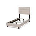 thumbnail image 3 of Baxton Studio Ansa Twin Size Beige Fabric Upholstered Bed, 3 of 8