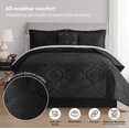 thumbnail image 4 of Mainstays 11-Piece Bed in a Bag Comforter Set with Sheets, Black Velvet, Queen, 4 of 14