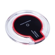 Wireless Charger for iOS/Android Phones Portable Wireless Charging Pad Flexible Power Supply Triple Protection, Black&Red