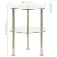 thumbnail image 4 of vidaXL 2-Tier Side Table Transparent 38x38x50 cm Tempered Glass, 4 of 5