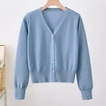 thumbnail image 2 of Timegard Cardigan for Women Lightweight Fall Cropped Solid Color Open Front Button Sweater Knit Coat, 2 of 9
