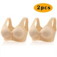 thumbnail image 2 of Yuyuzo Front Closure Bras for Women Plus Size 2 Pack Full Support Wireless Comfortable Everyday Bra, 2 of 4