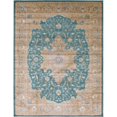 thumbnail image 1 of Unique Loom Aurora Transitional Rectangular Area Rug 9' x 12' Teal/Beige, 1 of 2