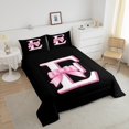 thumbnail image 4 of Erosebridal Initial E Letter Bedding Full Comforter Set, Princess Bow Down Comforter, Monogrammed Reversible Comforters & Duvets, Microfiber Room Decor, 3 Pieces, 4 of 8