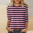 thumbnail image 1 of Hauts pour Femmes Chemises Mi-Longues Manches Trois Quarts Chemises Graphiques T-Shirts T-Shirts Décontractés Hauts Tunique à Col Rond Femmes Haut Chemises à Manches Longues Course Chemise à Manches Longues Femmes Courte Femmes Ample, 1 of 3